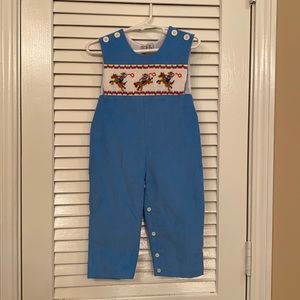 One Piece Rodeo Style Overalls with Smock design